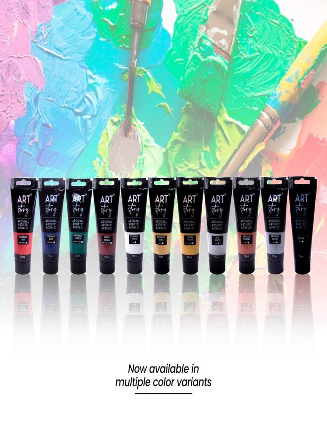 itsy-bitsy Itsy Bitsy Art Story Artists Acrylic Colour Burnt Sienna 75ml Tube | Rich Pigment, Smooth Finish, Quick Drying Paint for Canvas, Paper, Craft & DIY Projects - Image 5